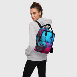 Рюкзак женский Авангардная фрактальная композиция - Глитч, цвет: 3D-принт — фото 2