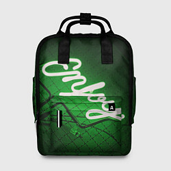 Женский рюкзак Неоновая надпись во тьме: Наслаждайся - Зелёный