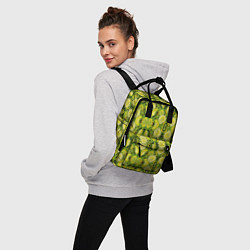 Рюкзак женский Зеленые узоры: волны абстракции, цвет: 3D-принт — фото 2