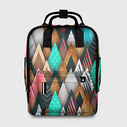 Рюкзак женский Лес из стилизованный елей - паттерн, цвет: 3D-принт