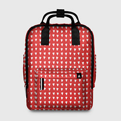 Рюкзак женский Красные сердечки паттерн, цвет: 3D-принт