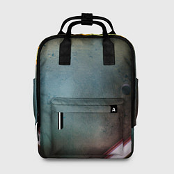 Рюкзак женский Абстрактная тёмная поверхность и неоновые фонари, цвет: 3D-принт