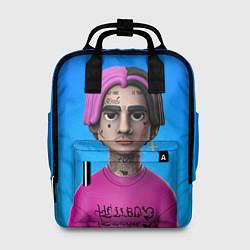 Рюкзак женский Lil Peep На Синем Фоне, цвет: 3D-принт