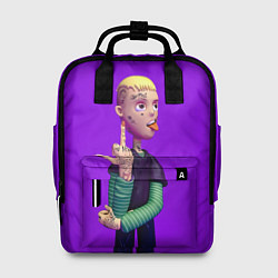 Рюкзак женский Lil Peep На Фиолетовом Фоне, цвет: 3D-принт
