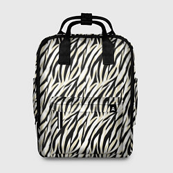 Рюкзак женский Тигровый полосатый узор-черные, бежевые полосы на, цвет: 3D-принт
