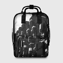 Рюкзак женский Кубизм Фигуры в трехмерном пространстве в черно-бе, цвет: 3D-принт