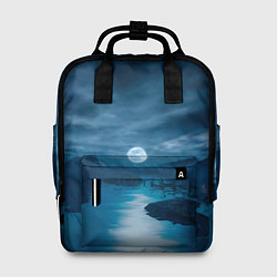 Рюкзак женский Пейзаж озера, берега и луны - Dear Esther, цвет: 3D-принт