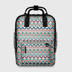 Рюкзак женский Многоцветный полосатый восточный орнамент, цвет: 3D-принт