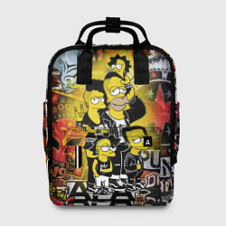 Рюкзак женский Simpsons & Punks not dead! Motto!, цвет: 3D-принт