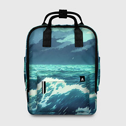 Рюкзак женский Цунами в стиле аниме - рисунок, цвет: 3D-принт
