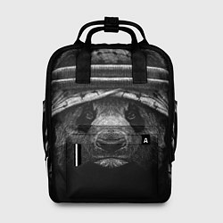 Рюкзак женский Панда и куфия - рисунок карандашом, цвет: 3D-принт