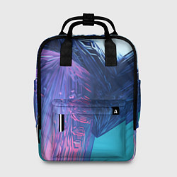 Рюкзак женский Абстрактные ледяные кубы - Розовый и синий, цвет: 3D-принт