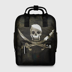 Рюкзак женский Пиратский флаг - череп с ножами, цвет: 3D-принт