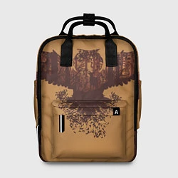 Рюкзак женский Летящая сова и осенний лес, цвет: 3D-принт