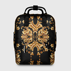 Рюкзак женский Золотая гжель модные цветы, цвет: 3D-принт