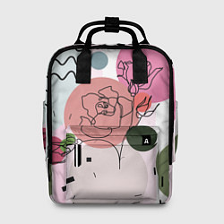 Рюкзак женский Цветы и геометрия, цвет: 3D-принт
