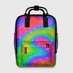 Рюкзак женский Световые блики на радужном фоне, цвет: 3D-принт