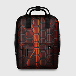 Рюкзак женский Соты на красном фоне, цвет: 3D-принт