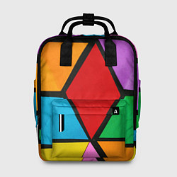 Рюкзак женский Множество разноцветных ромбов, цвет: 3D-принт
