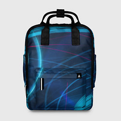 Рюкзак женский Синие абстрактные линии в темноте, цвет: 3D-принт
