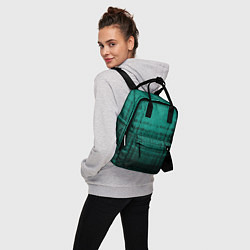 Рюкзак женский Мозаичный узор в черно -зеленых тонах, цвет: 3D-принт — фото 2