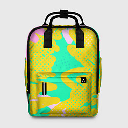 Рюкзак женский Желто-зеленые пятна, цвет: 3D-принт