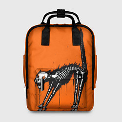 Рюкзак женский Котик скелетик - Хеллоуин, цвет: 3D-принт