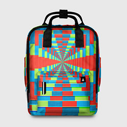 Рюкзак женский Разноцветный туннель - оптическая иллюзия, цвет: 3D-принт