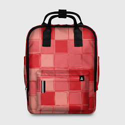 Рюкзак женский Красный паттерн из кубов, цвет: 3D-принт