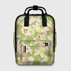 Рюкзак женский Нежные цветы - лилии: цветной паттерн, цвет: 3D-принт