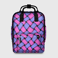 Рюкзак женский Фиолетово-сиреневая плетёнка - оптическая иллюзия, цвет: 3D-принт