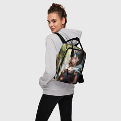 Рюкзак женский Нейросеть - аниме девушка в лесу, цвет: 3D-принт — фото 2