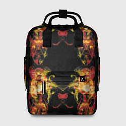 Рюкзак женский Жёлто-красные узоры, цвет: 3D-принт