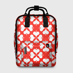 Рюкзак женский Четырехлистный клевер красный, цвет: 3D-принт