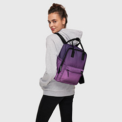 Рюкзак женский Пурпурный-лиловый градиент, цвет: 3D-принт — фото 2