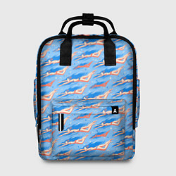 Рюкзак женский Плывущие девушки на голубом фоне, цвет: 3D-принт