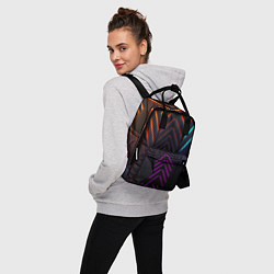 Рюкзак женский Неоновые симметричные линии, цвет: 3D-принт — фото 2