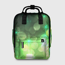 Рюкзак женский Неоновый зеленый блеск и черный фон, цвет: 3D-принт