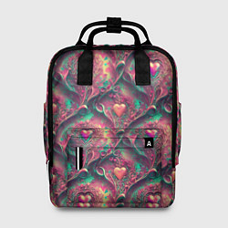 Рюкзак женский Паттерн сердца и узоры, цвет: 3D-принт