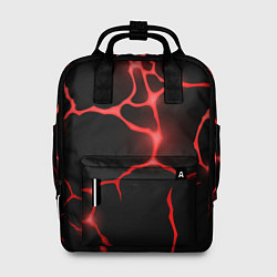 Рюкзак женский Красные неоновые трещины, цвет: 3D-принт