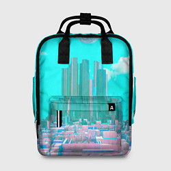 Рюкзак женский Нейронный сай-фай кибергород, цвет: 3D-принт