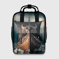 Рюкзак женский Корабль в бушующем море, цвет: 3D-принт
