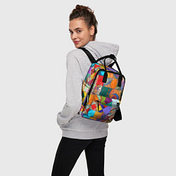 Рюкзак женский Разноцветные лоскуты, цвет: 3D-принт — фото 2