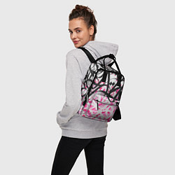 Рюкзак женский Черно-розовая каллиграфия, цвет: 3D-принт — фото 2