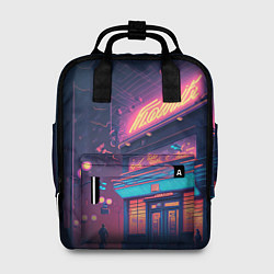 Рюкзак женский Неоновые улицы, цвет: 3D-принт