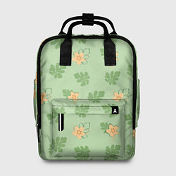 Рюкзак женский Узор из цветков и листьев арбуза, цвет: 3D-принт