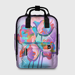 Рюкзак женский Цветы и звезды, цвет: 3D-принт