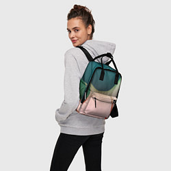 Рюкзак женский Абстрактные зелёные и розовые пластины, цвет: 3D-принт — фото 2