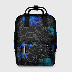 Рюкзак женский Неоновые цветы, цвет: 3D-принт