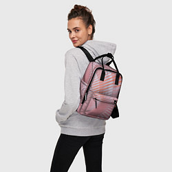 Рюкзак женский Абстрактные розовые волнообразные линии, цвет: 3D-принт — фото 2